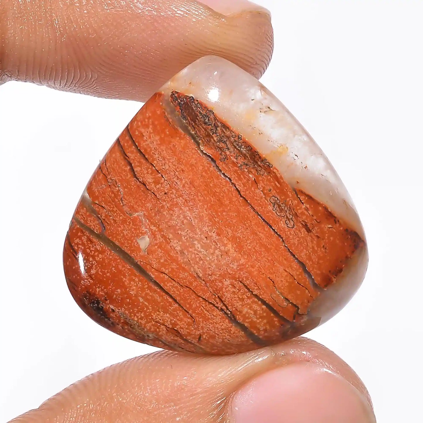 Superb Top Grade Quality 100% Natural Rainbow Jasper Heart Shape Cabochon Loose Gemstone For Making Jewelry 30 Ct. 27X27X5 mm V-1137