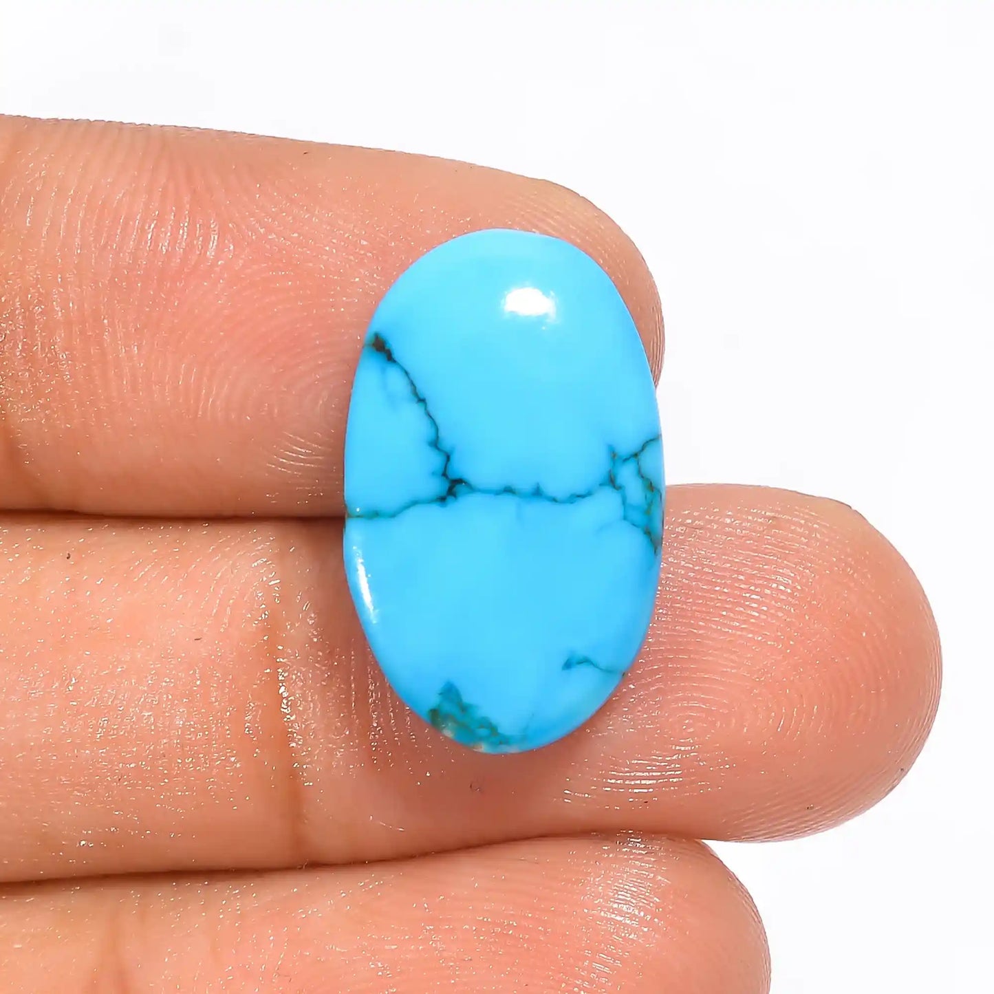 Outstanding Top Grade Quality 100% Natural Magnesite Turquoise Oval Shape Cabochon Loose Gemstone For Making Jewelry 9.5 Ct 19X12X5 mm V-1160