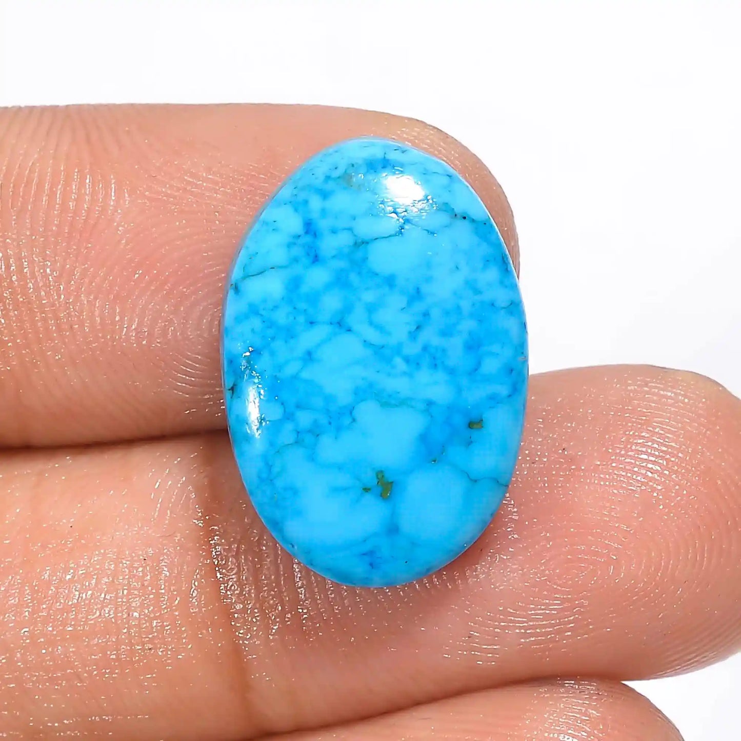 Superb Top Grade Quality 100% Natural Magnesite Turquoise Oval Shape Cabochon Loose Gemstone For Making Jewelry 11 Ct. 19X13X5 mm V-1162