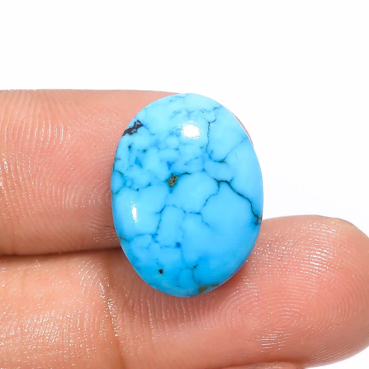 Tempting Top Grade Quality 100% Natural Magnesite Turquoise Oval Shape Cabochon Loose Gemstone For Making Jewelry 12 Ct. 18X13X6 mm V-1165