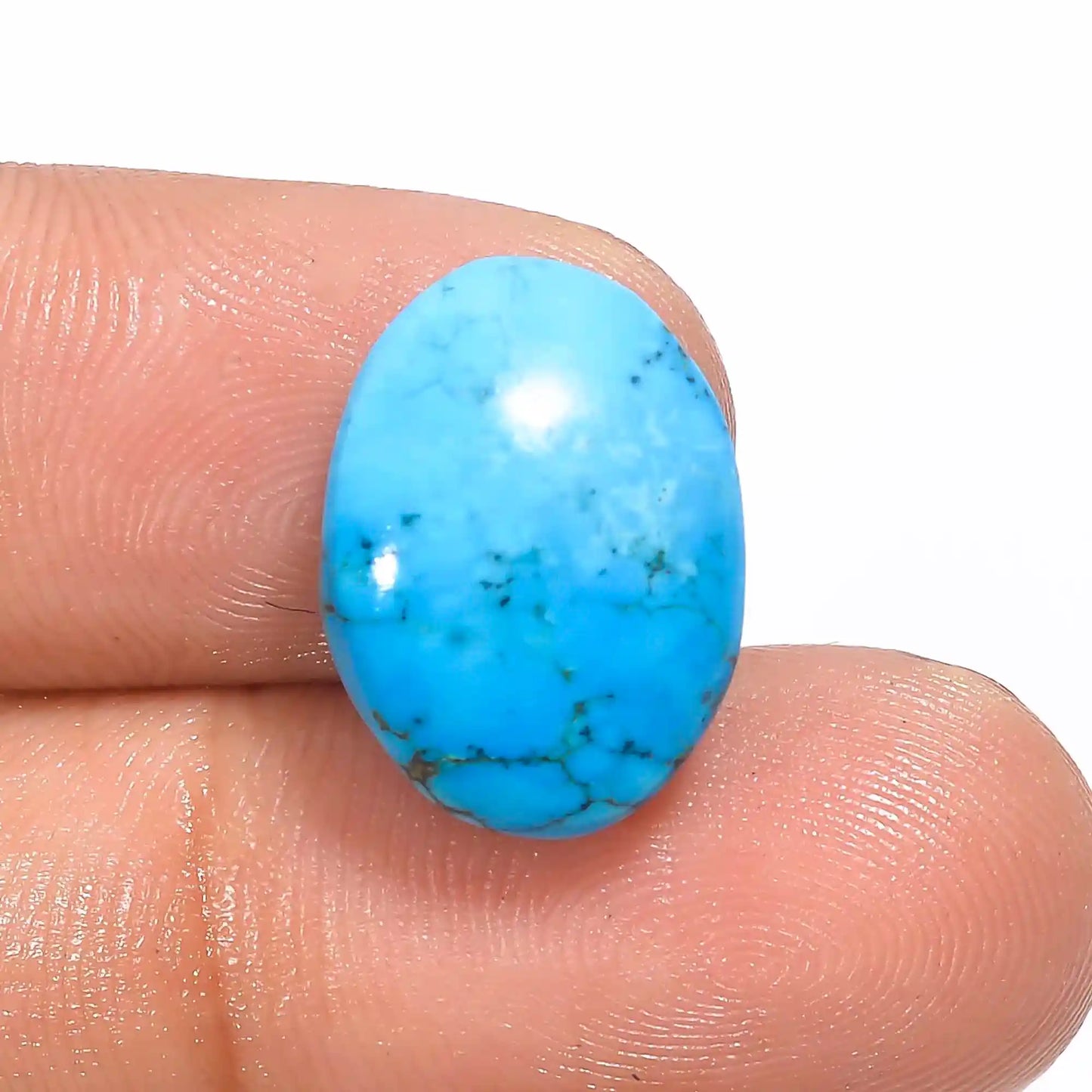 Unique Top Grade Quality 100% Natural Magnesite Turquoise Oval Shape Cabochon Loose Gemstone For Making Jewelry 9.5 Ct. 16X12X7 mm V-1167