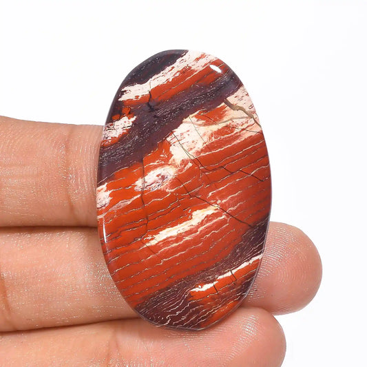 Immaculate Top Grade Quality 100% Natural Snakeskin Jasper Oval Shape Cabochon Loose Gemstone For Making Jewelry 55 Ct. 41X25X5 mm V-1181