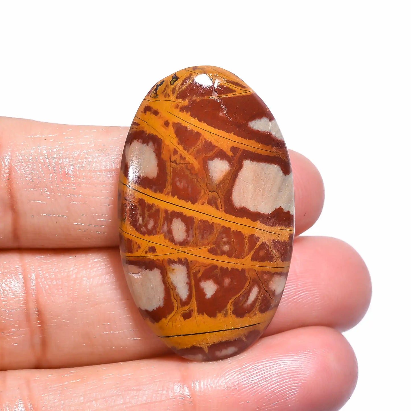 Superb Top Grade Quality 100% Natural Noreena Jasper Oval Shape Cabochon Loose Gemstone For Making Jewelry 33.5 Ct. 37X22X6 mm V-120