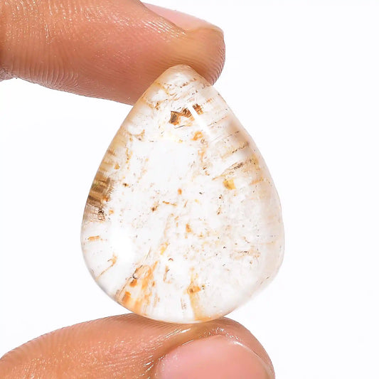 Unique Top Grade Quality 100% Natural Garden Quartz Pear Shape Cabochon Loose Gemstone For Making Jewelry 43 Ct. 28X22X10 mm V-1292