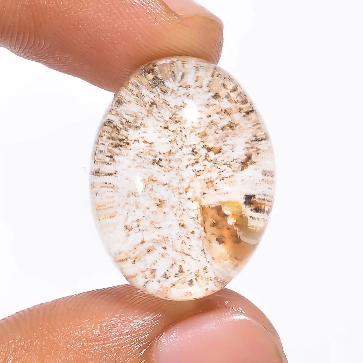 Wonderful Top Grade Quality 100% Natural Garden Quartz Oval Shape Cabochon Loose Gemstone For Making Jewelry 38.5 Ct. 23X18X12 mm V-1293