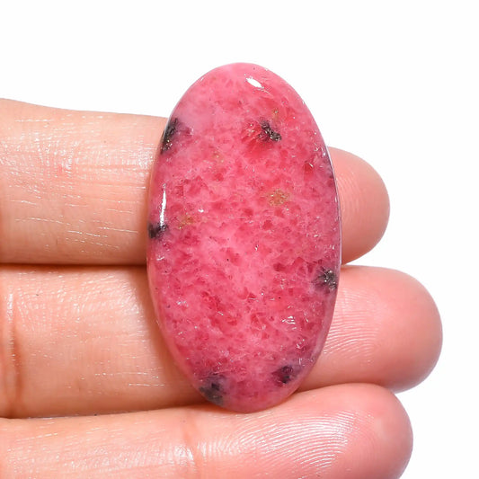 Gorgeous Top Grade Quality 100% Natural Rhodonite Oval Shape Cabochon Loose Gemstone For Making Jewelry 38 Ct. 35X19X5 mm V-138