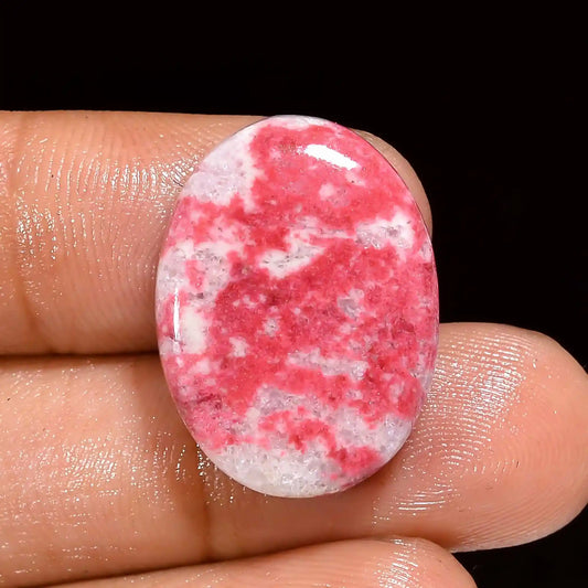 Splendid Top Grade Quality 100% Natural Thulite Oval Shape Cabochon Loose Gemstone For Making Jewelry 25.5 Ct. 23X17X6 mm V-1386