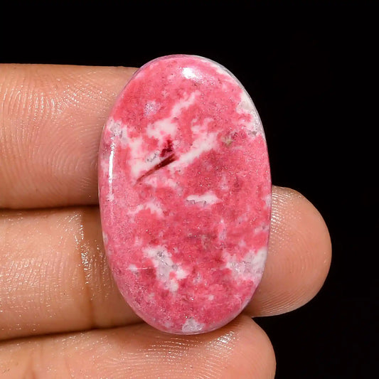 Unique Top Grade Quality 100% Natural Thulite Oval Shape Cabochon Loose Gemstone For Making Jewelry 33.5 Ct. 28X17X6 mm V-1392