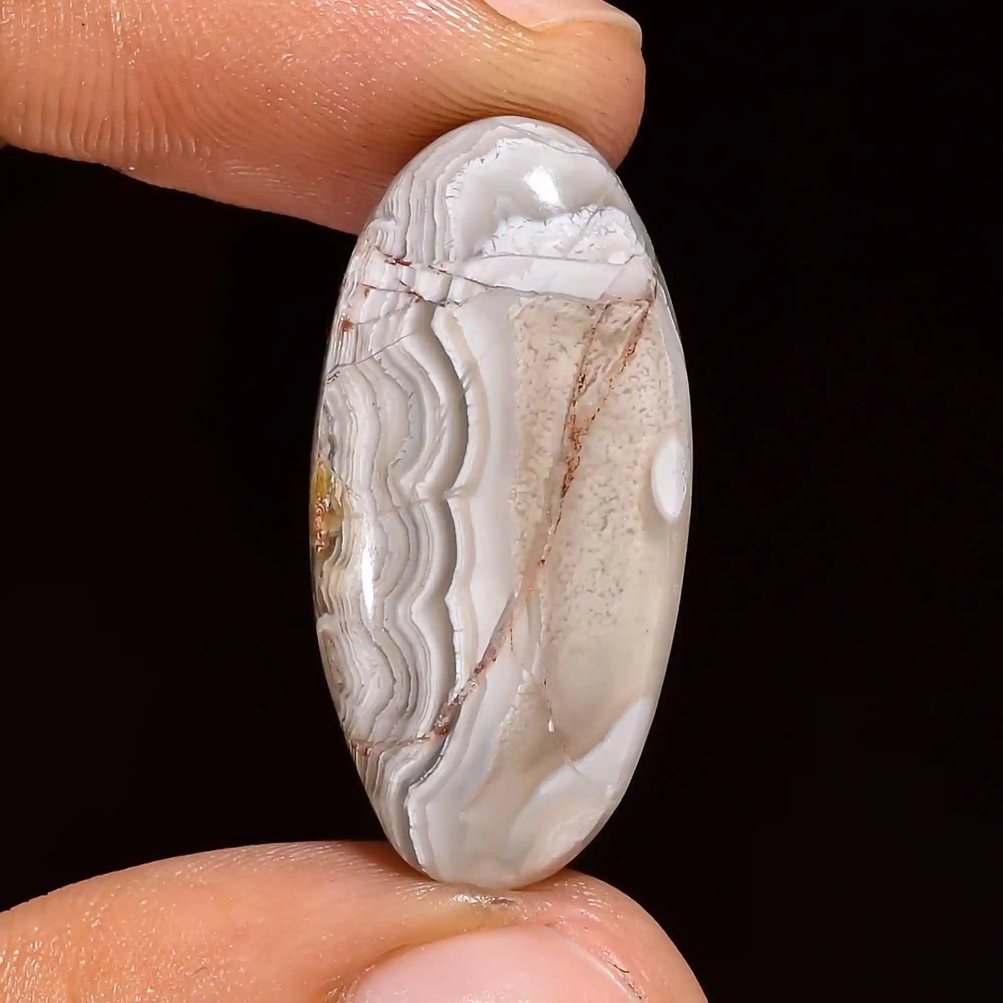 Exclusive Top Grade Quality 100% Natural Crazy Lace Agate Oval Shape Cabochon Loose Gemstone For Making Jewelry 19 Ct. 29X14X6 mm V-1401