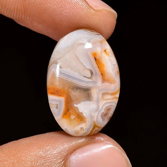 Gorgeous Top Grade Quality 100% Natural Crazy Lace Agate Oval Shape Cabochon Loose Gemstone For Making Jewelry 12 Ct. 21X14X5 mm V-1405