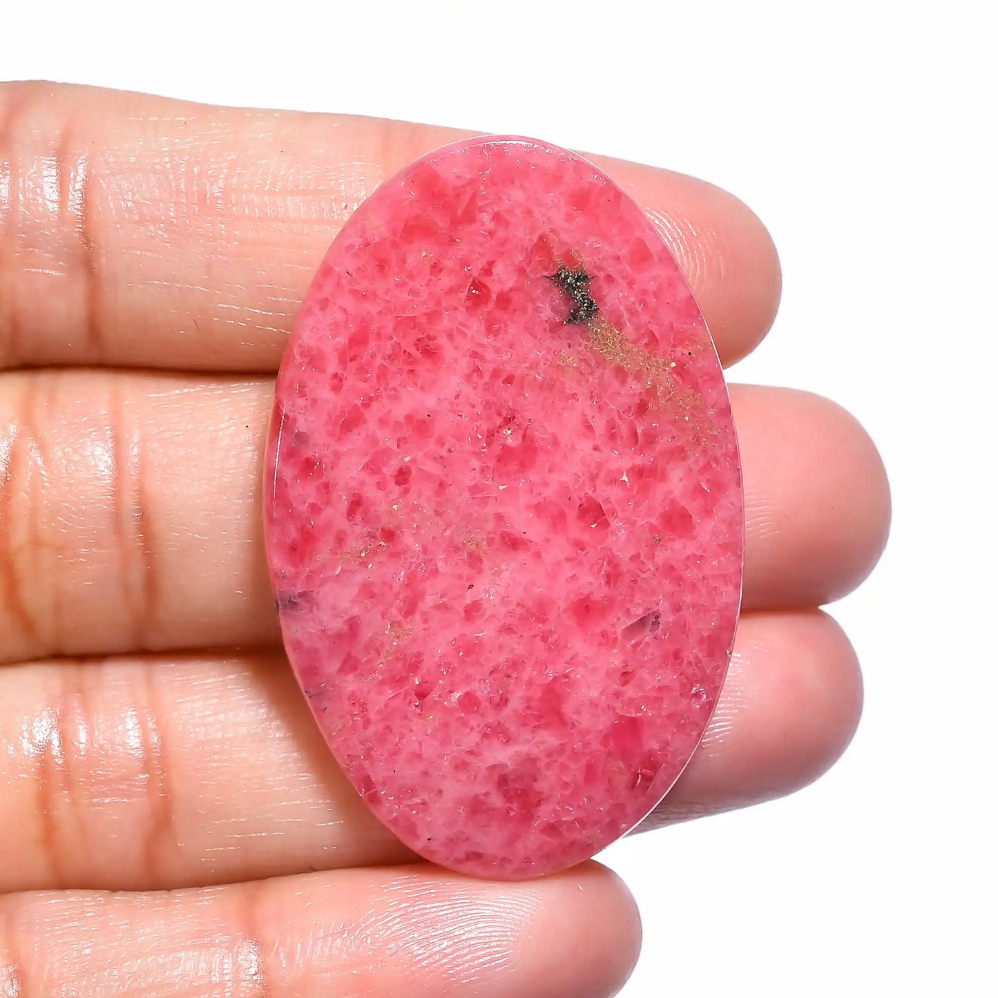 Marvellous Top Grade Quality 100% Natural Rhodonite Oval Shape Cabochon Loose Gemstone For Making Jewelry 54 Ct. 42X27X4 mm V-141