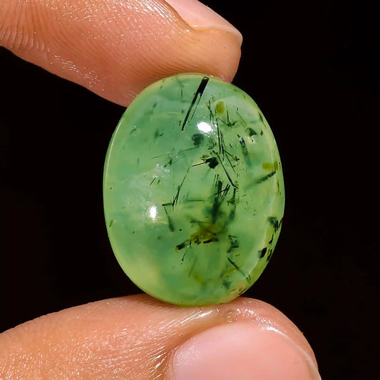 Gorgeous Top Grade Quality 100% Natural Prehnite Oval Shape Cabochon Loose Gemstone For Making Jewelry 24.5 Ct. 20X15X8 mm V-1430