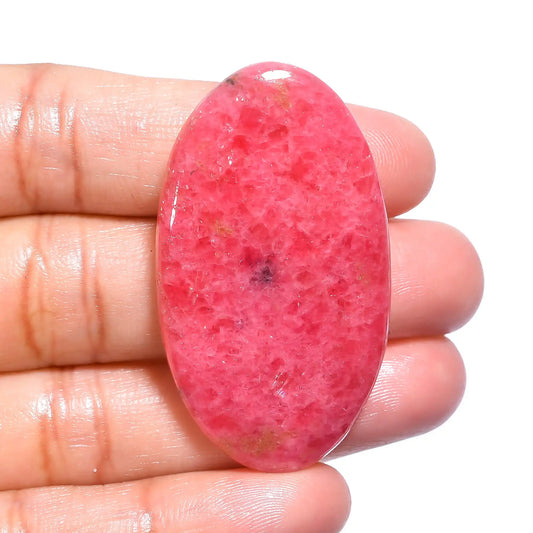 Outstanding Top Grade Quality 100% Natural Rhodonite Oval Shape Cabochon Loose Gemstone For Making Jewelry 69 Ct. 45X25X5 mm V-143