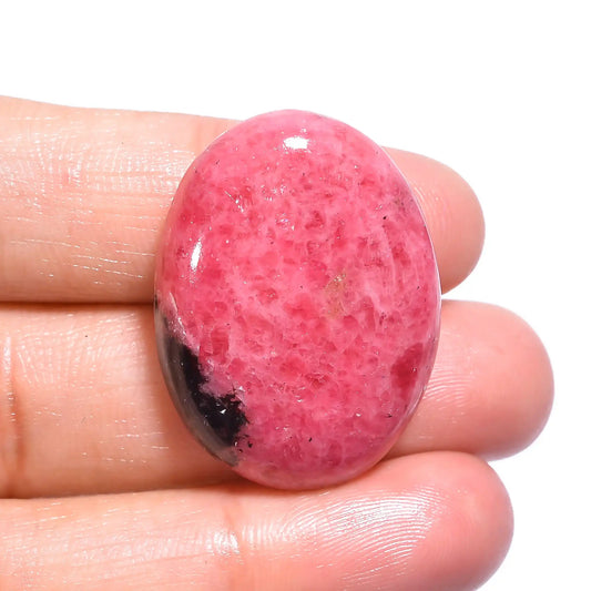 Superb Top Grade Quality 100% Natural Rhodonite Oval Shape Cabochon Loose Gemstone For Making Jewelry 49 Ct. 30X22X7 mm V-145