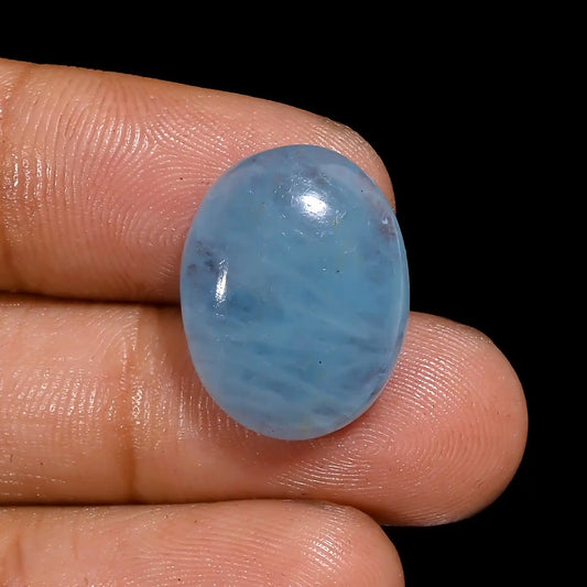 Tempting Top Grade Quality 100% Natural Aquamarine Oval Shape Cabochon Loose Gemstone For Making Jewelry 13 Ct. 18X14X6 mm V-1565