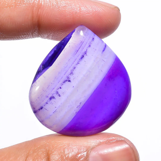 Mind Blowing Top Grade Quality 100% Natural Purple Botswana Agate Pear Shape Cabochon Loose Gemstone For Making Jewelry 40 Ct 30X28X7mm V16