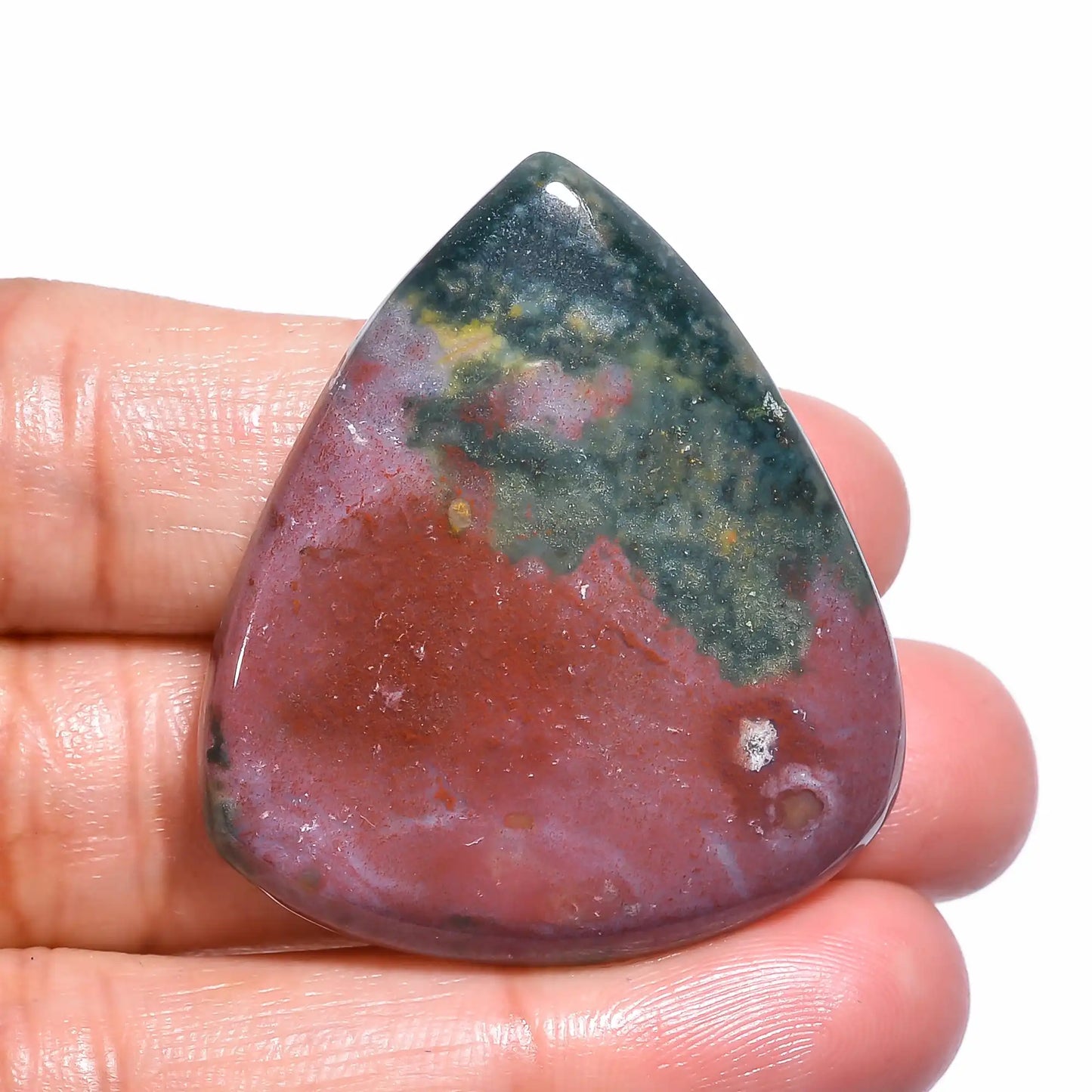 Outstanding Top Grade Quality 100% Natural Bloodstone Pear Shape Cabochon Loose Gemstone For Making Jewelry 54 Ct. 39X34X6 mm V-168