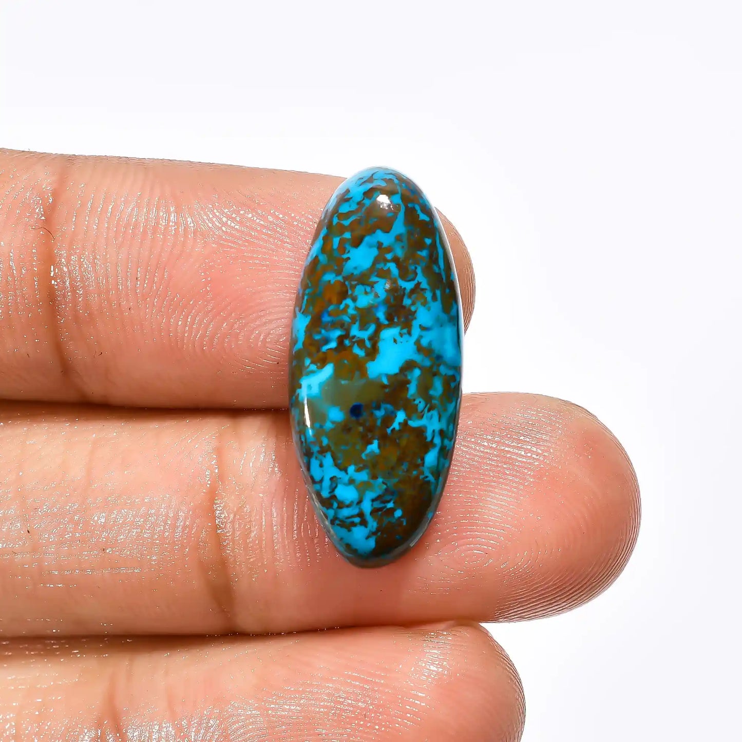 Fabulous Top Grade Quality 100% Natural Shattuckite Oval Shape Cabochon Loose Gemstone For Making Jewelry 11 Ct. 24X10X5 mm V-1749