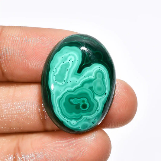 Wonderful Top Grade Quality 100% Natural Malachite Oval Shape Cabochon Loose Gemstone For Making Jewelry 37.5 Ct. 27X20X6 mm V-1764