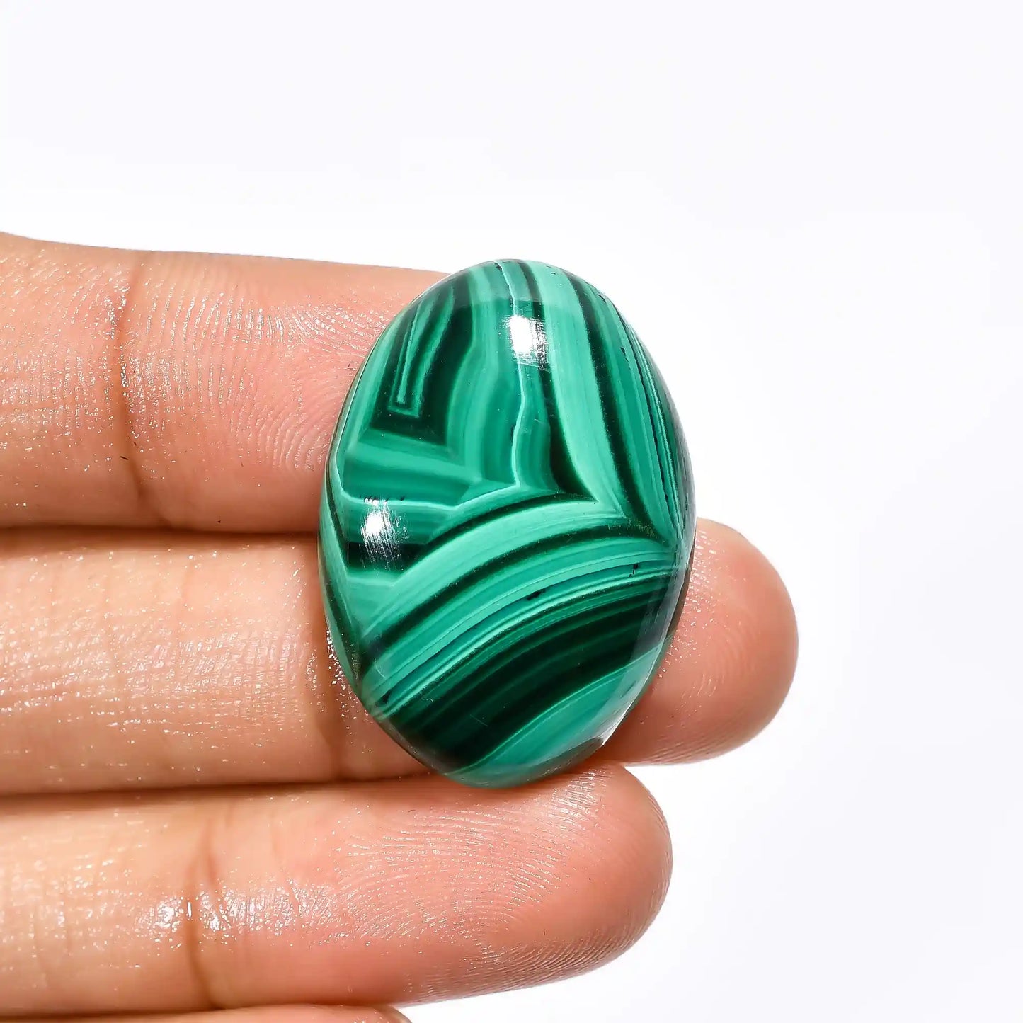 Exclusive Top Grade Quality 100% Natural Malachite Oval Shape Cabochon Loose Gemstone For Making Jewelry 37.5 Ct. 28X20X6 mm V-1772