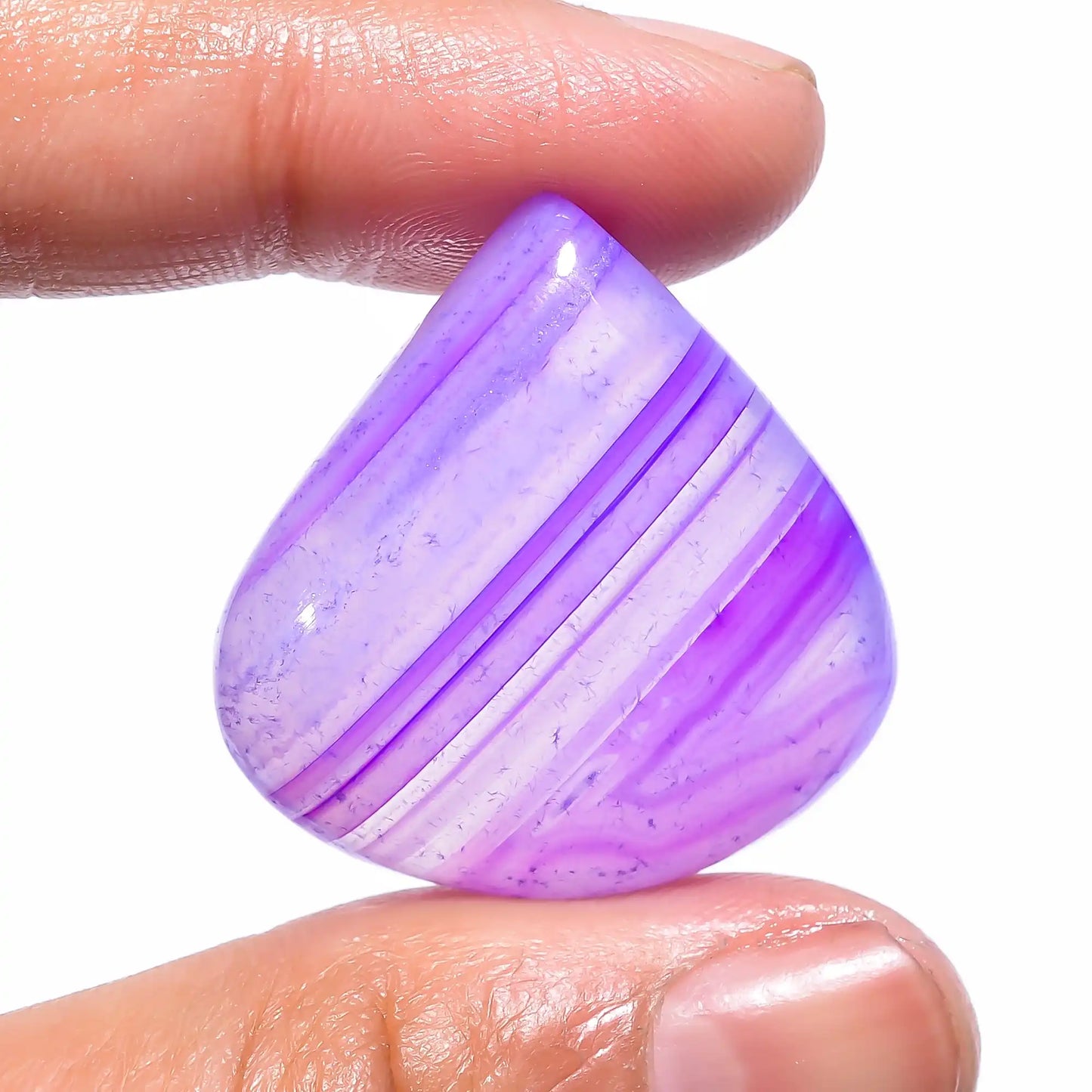 Splendid Top Grade Quality 100% Natural Purple Botswana Agate Pear Shape Cabochon Loose Gemstone For Making Jewelry 54.5 Ct 29X28X10mm V-18