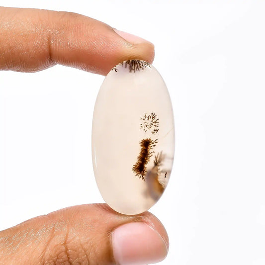 Superb Top Grade Quality 100% Natural Dendrite Shajar Agate Oval Shape Cabochon Loose Gemstone For Making Jewelry 32 Ct. 37X20X4 mm V-1829