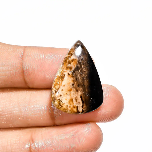 Palm Root Agate Pear Shape Cabochon Loose Gemstone Natural 22 Ct. 25X18X7 mm V-1894