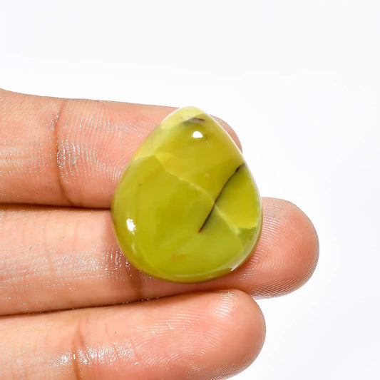 Wonderful Top Grade Quality 100% Natural Green Opal Pear Shape Cabochon Loose Gemstone For Making Jewelry 21.5 Ct. 24X20X7 mm V-1935