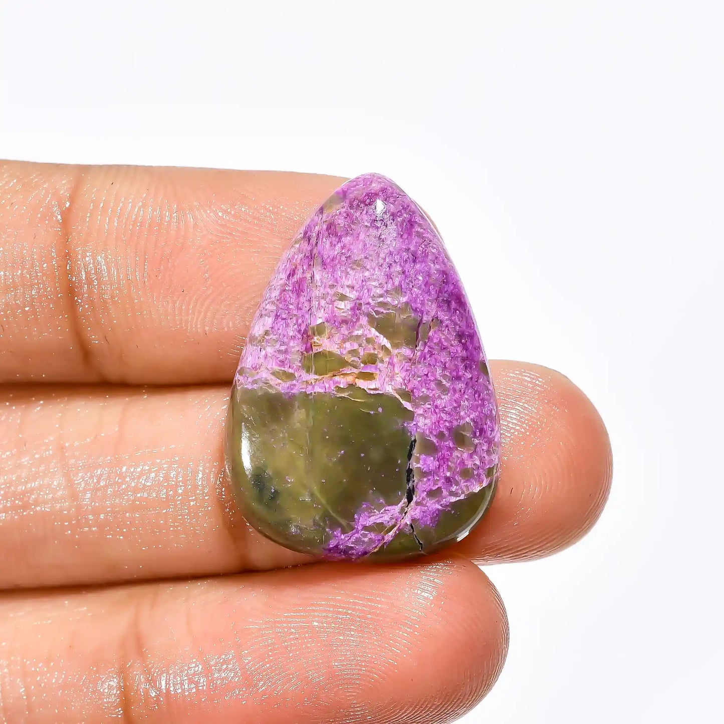 Fantastic Top Grade Quality 100% Natural Stichtite Pear Shape Cabochon Loose Gemstone For Making Jewelry 15.5 Ct. 26X19X5 mm V-2025