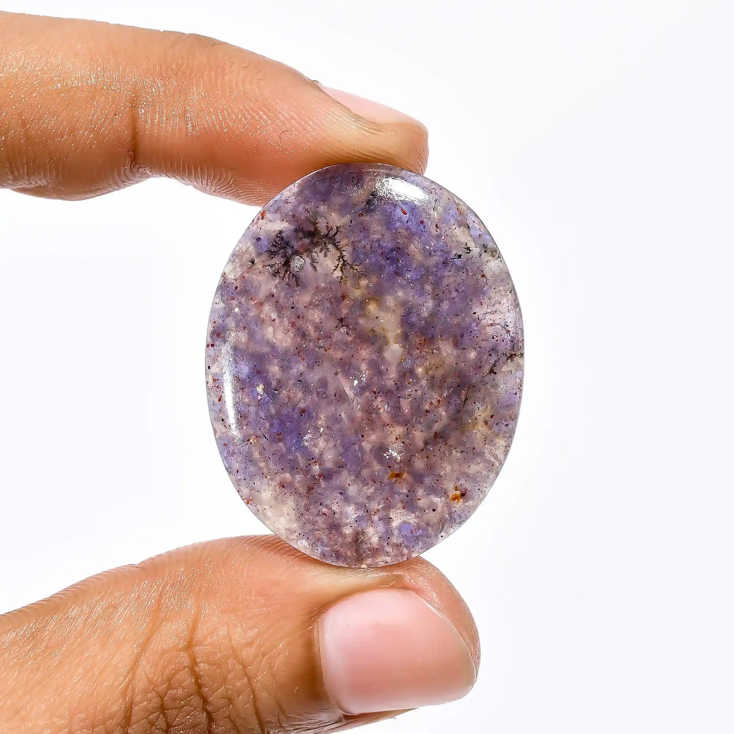 Gorgeous Top Grade Quality 100% Natural Iolite Sunstone Oval Shape Cabochon Loose Gemstone For Making Jewelry 34 Ct. 35X27X5 mm V-2048