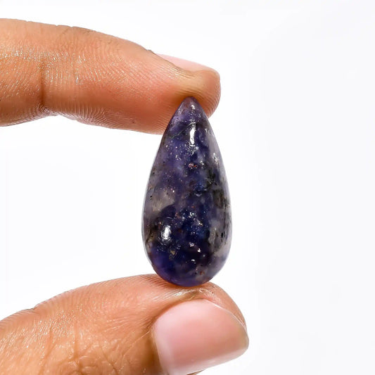 Mind Blowing Top Grade Quality 100% Natural Iolite Sunstone Pear Shape Cabochon Loose Gemstone For Making Jewelry 15 Ct. 27X13X7 mm V-2052