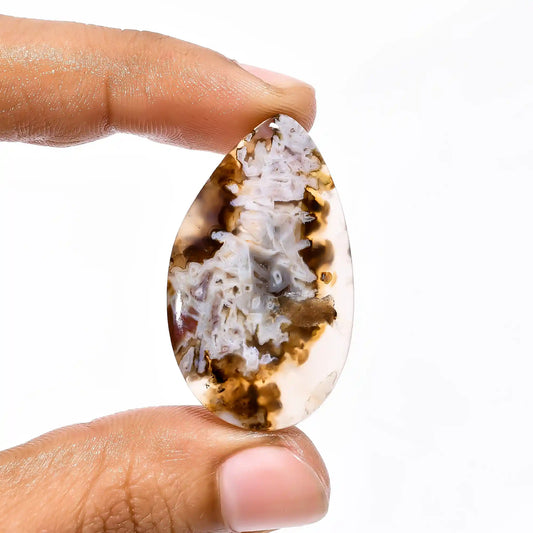 Dazzling Top Grade Quality 100% Natural Stick Agate Fancy Shape Cabochon Loose Gemstone For Making Jewelry 35.5 Ct. 38X23X5 mm V-2193