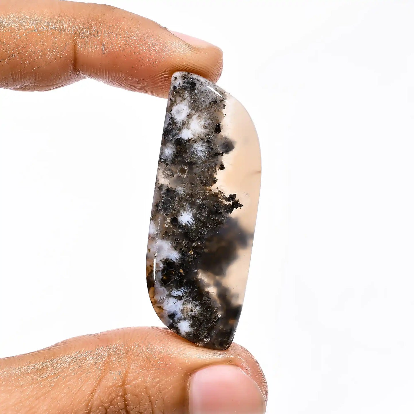 Exclusive Top Grade Quality 100% Natural Stick Agate Fancy Shape Cabochon Loose Gemstone For Making Jewelry 38.5 Ct. 47X18X5 mm V-2195