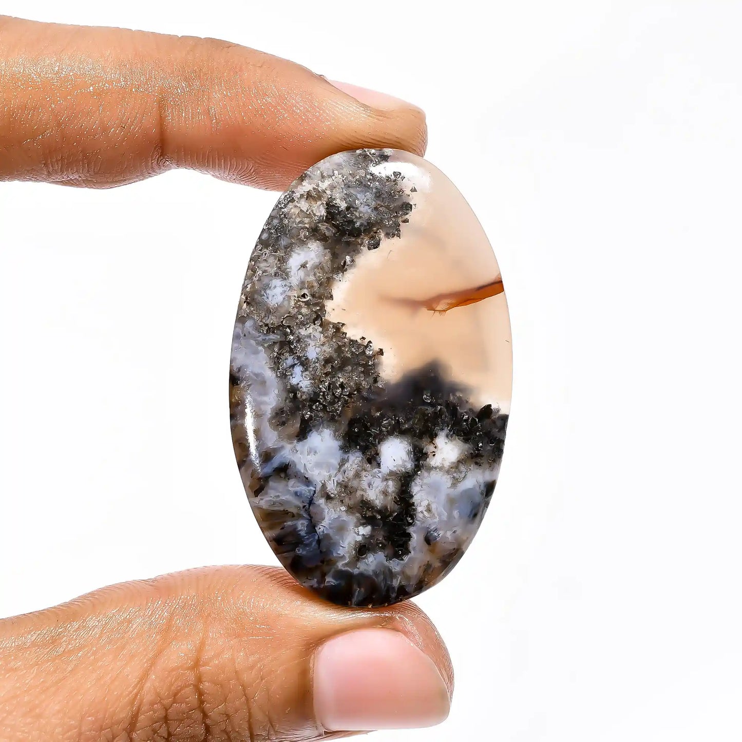 Gorgeous Top Grade Quality 100% Natural Stick Agate Oval Shape Cabochon Loose Gemstone For Making Jewelry 56.5 Ct. 43X27X6 mm V-2198