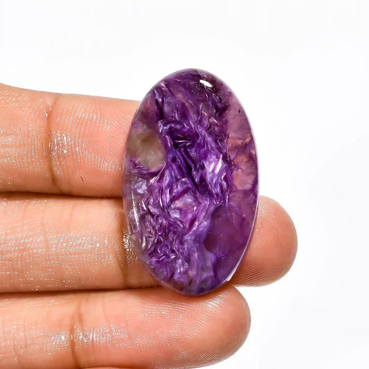 Splendid Top Grade Quality 100% Natural Charoite Oval Shape Cabochon Loose Gemstone For Making Jewelry 29 Ct. 34X21X5 mm V-2204