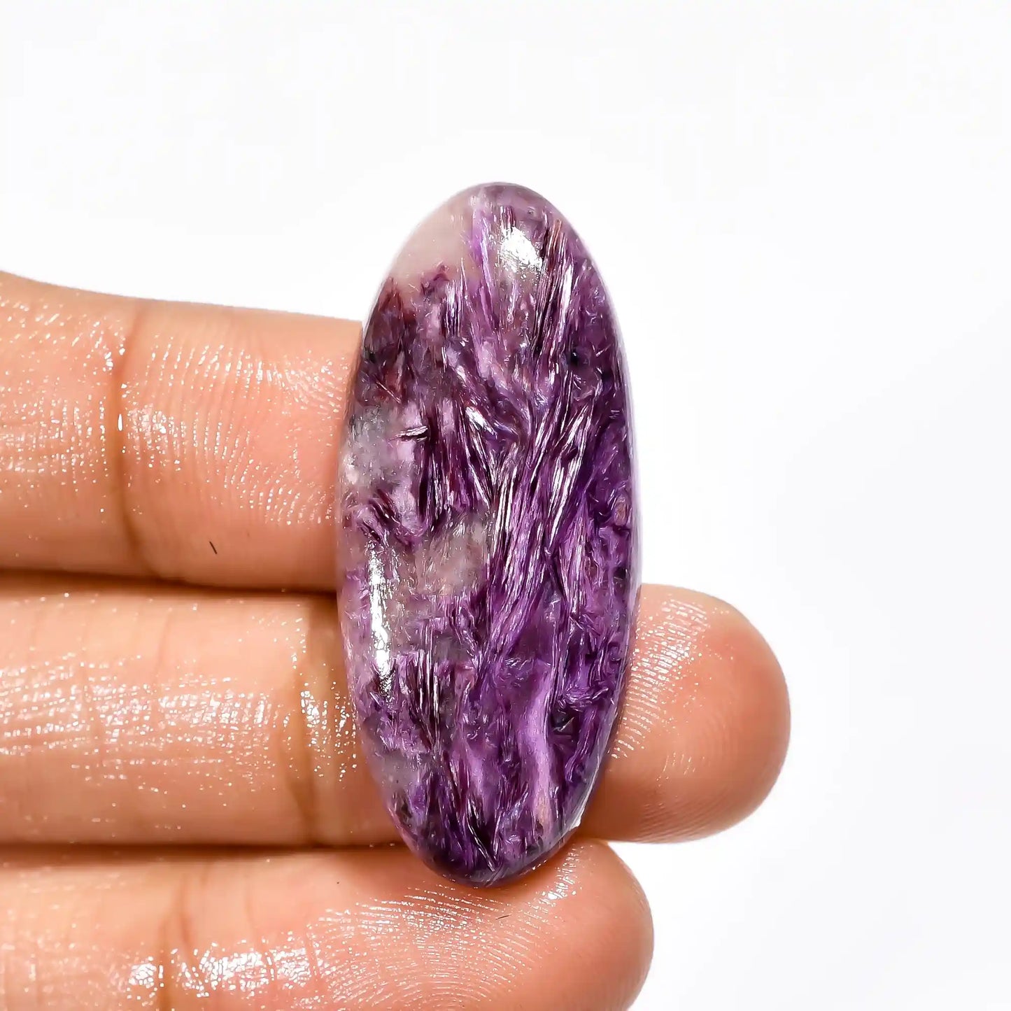 Wonderful Top Grade Quality 100% Natural Charoite Oval Shape Cabochon Loose Gemstone For Making Jewelry 29 Ct. 37X16X5 mm V-2213