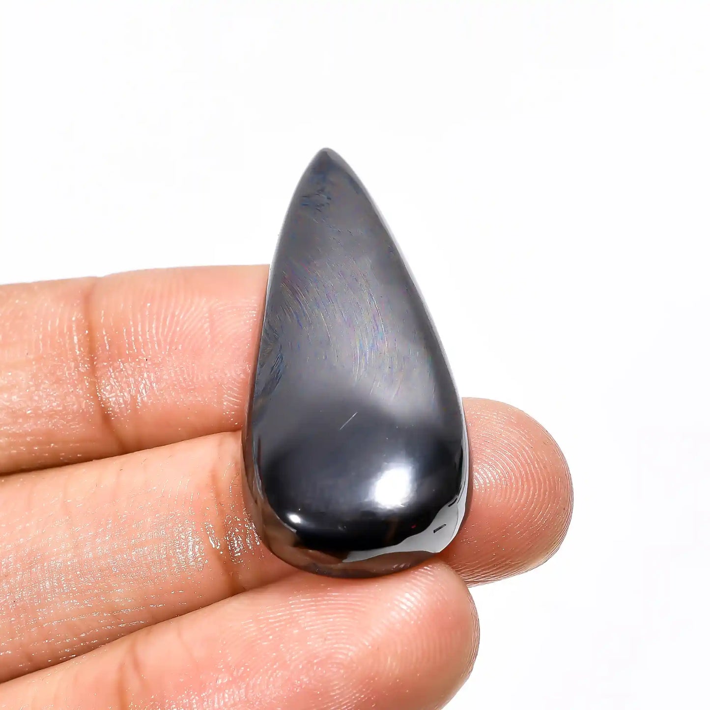 Unique Top Grade Quality 100% Natural Hematite Pear Shape Cabochon Loose Gemstone For Making Jewelry 66 Ct. 39X17X8 mm V-2264