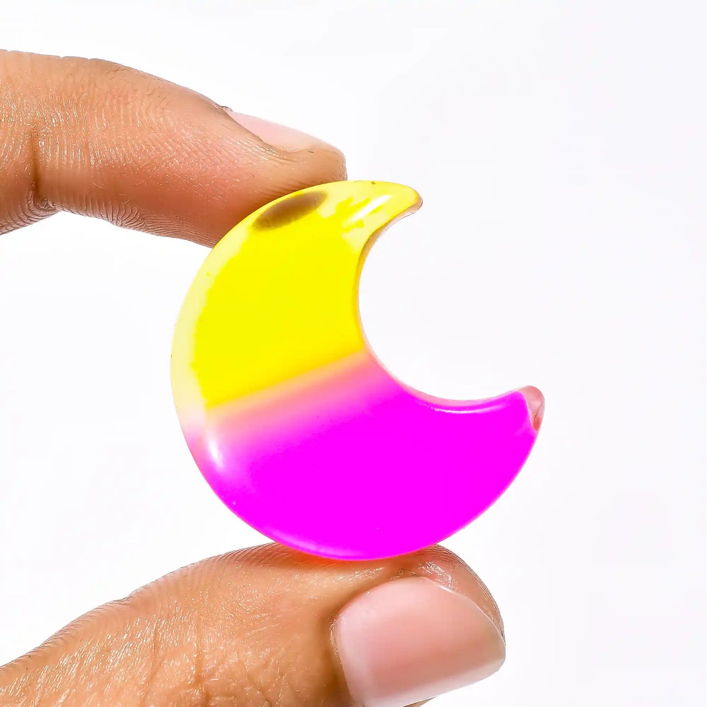 Excellent A One Quality Chalcedony Quartz Crescent Moon Shape Cabochon Gemstone For Making Jewelry 42 Ct 30X25X7 mm V2295