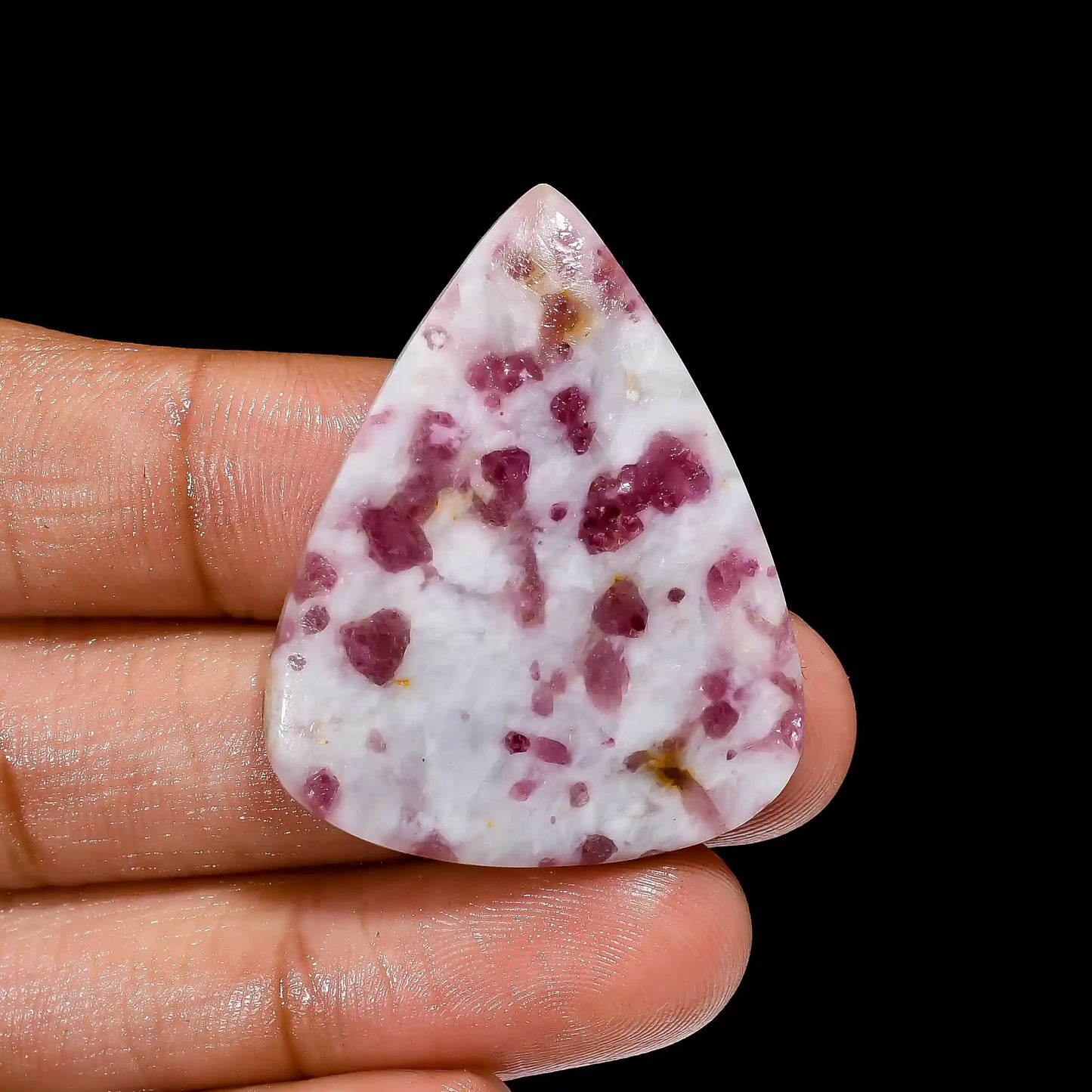 Excellent Top Grade Quality 100% Natural Pink Tourmaline Quartz Pear Shape Cabochon Loose Gemstone For Making Jewelry 42 Ct. 37X29X5 mm V-2382