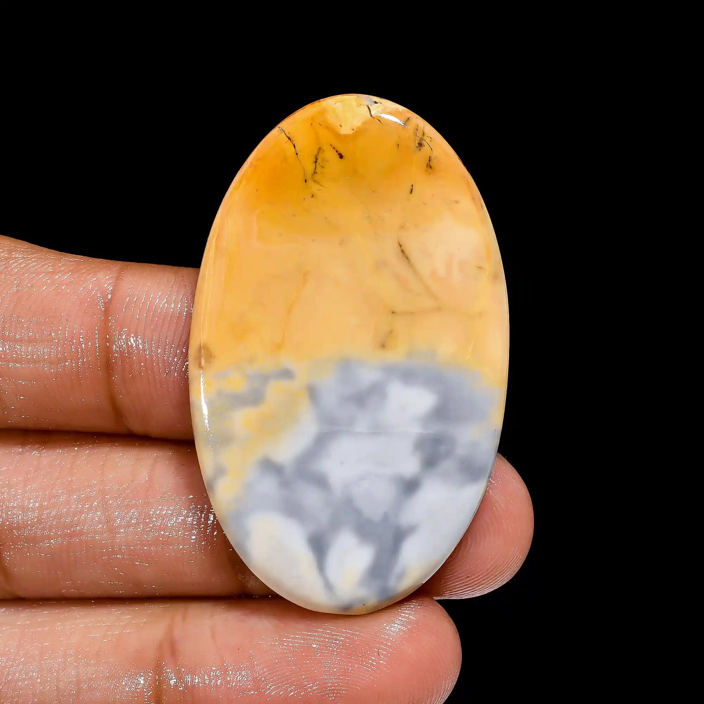 Fabulous Top Grade Quality 100% Natural Maligano Jasper Oval Shape Cabochon Loose Gemstone For Making Jewelry 46.5 Ct. 44X27X4 mm V-2385