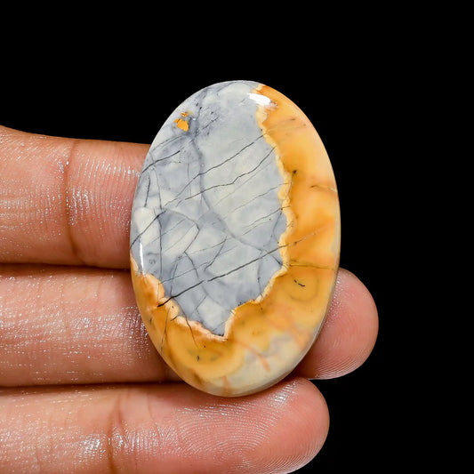 Incredible Top Grade Quality 100% Natural Maligano Jasper Oval Shape Cabochon Loose Gemstone For Making Jewelry 46 Ct. 37X24X5 mm V-2389