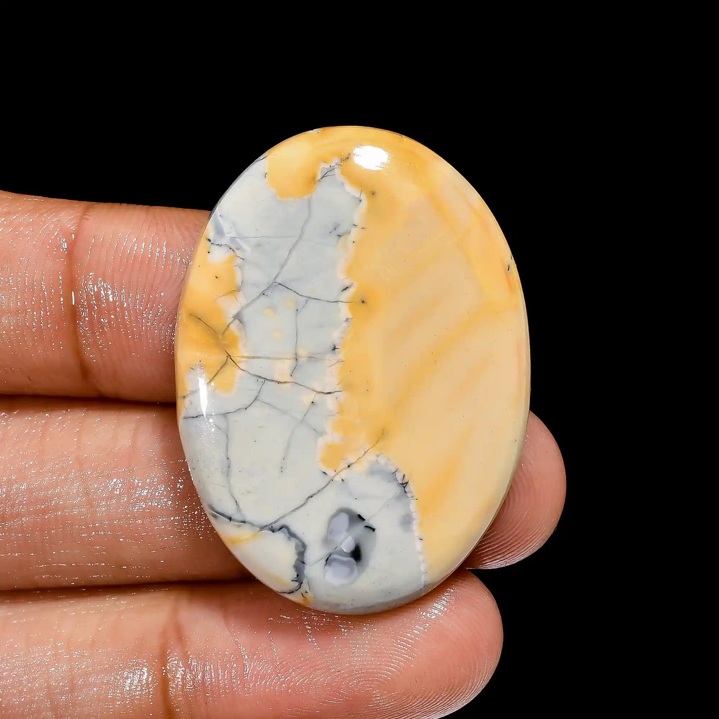 Outstanding Top Grade Quality 100% Natural Maligano Jasper Oval Shape Cabochon Loose Gemstone For Making Jewelry 52.5 Ct. 36X26X5 mm V-2391