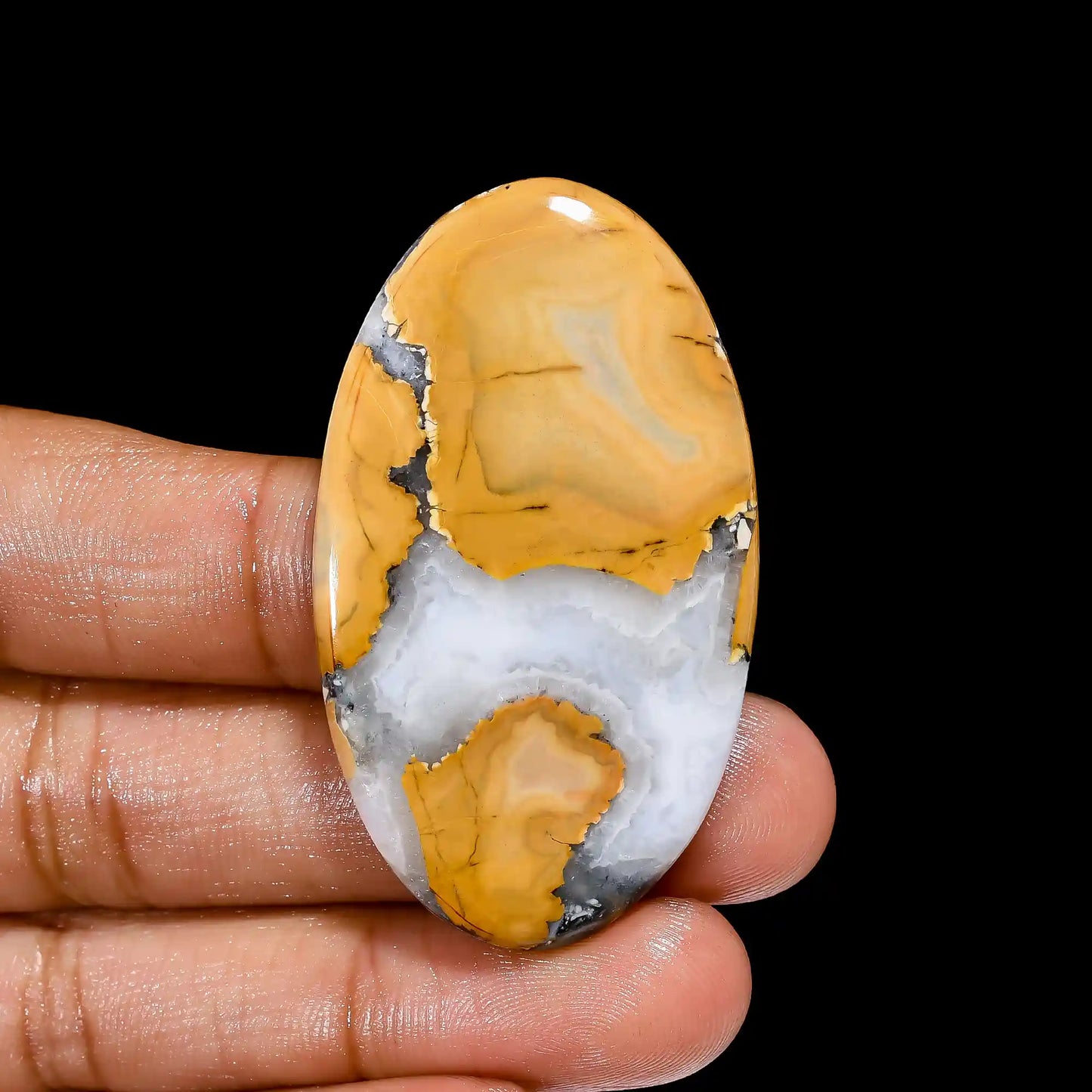 Superb Top Grade Quality 100% Natural Maligano Jasper Oval Shape Cabochon Loose Gemstone For Making Jewelry 70 Ct. 49X28X5 mm V-2393