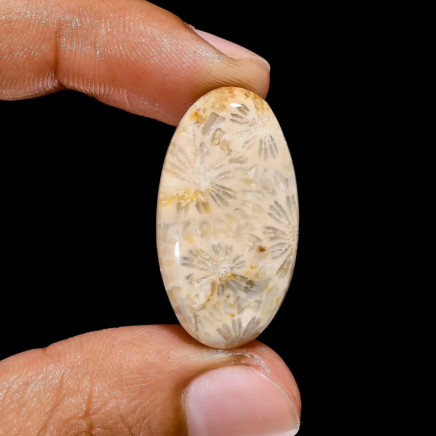 Wonderful Top Grade Quality 100% Natural Fossil Coral Oval Shape Cabochon Loose Gemstone For Making Jewelry 23.5 Ct. 30X16X6 mm V-2398