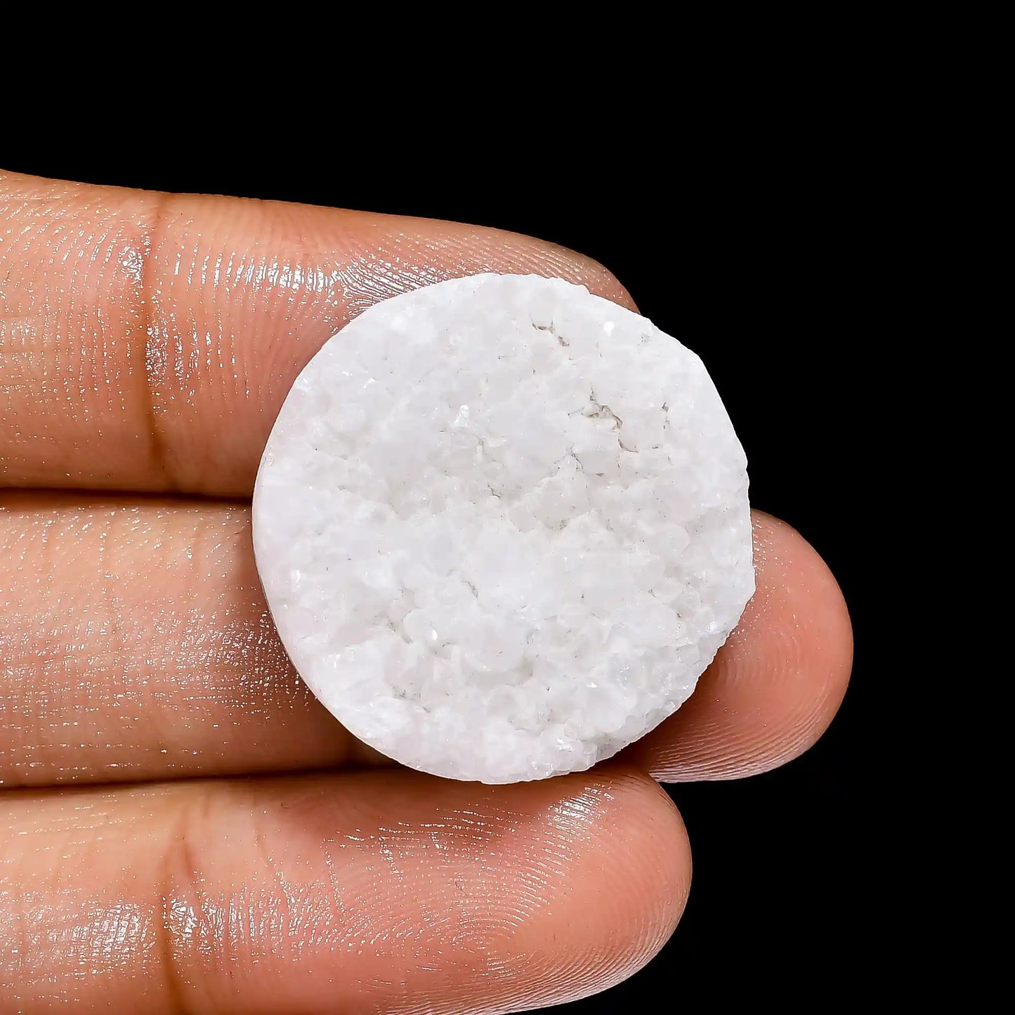 Gorgeous Top Grade Quality Sugar  Druzy Round Shape Cabochon Loose Gemstone For Making Jewelry 37 Ct. 24X24X8 mm V-2409