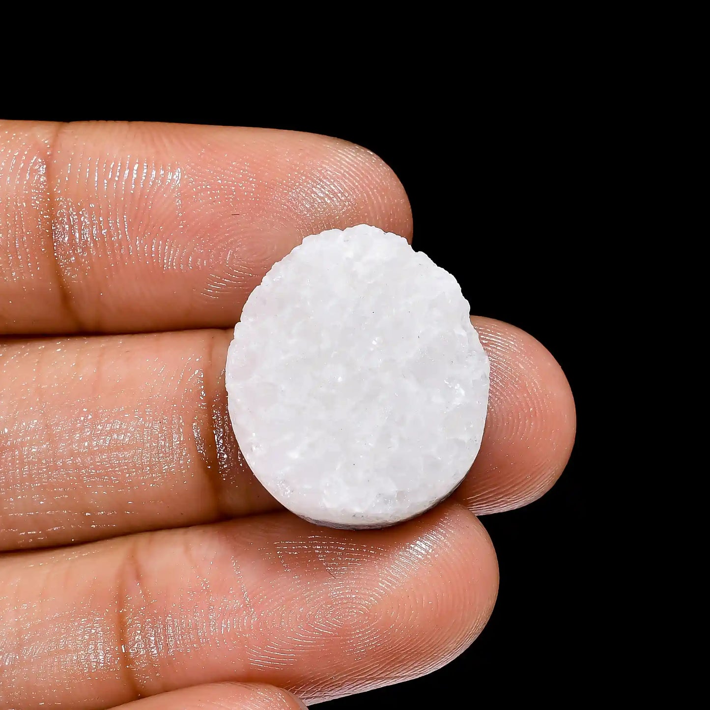 Immaculate Top Grade Quality Sugar  Druzy Egg Shape Cabochon Loose Gemstone For Making Jewelry 23 Ct. 20X17X8 mm V-2410