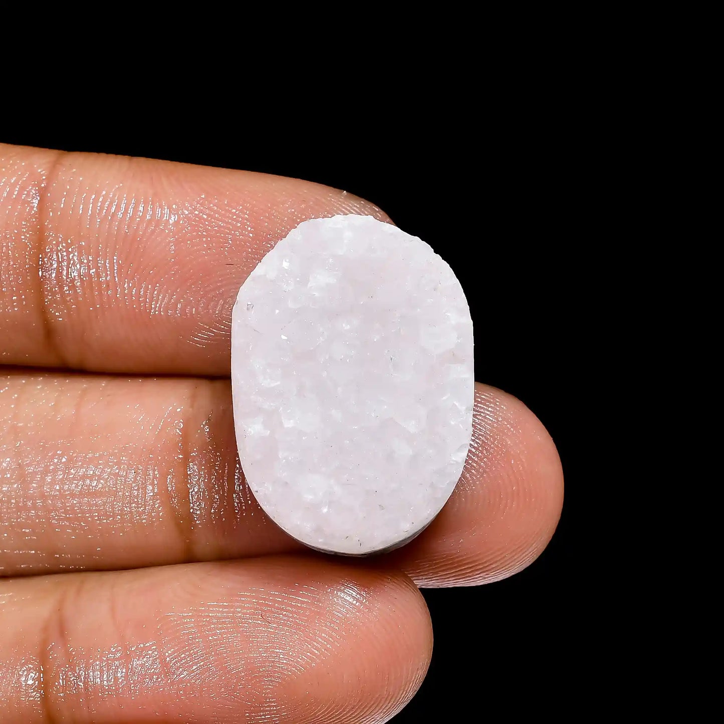 Incredible Top Grade Quality Sugar  Druzy Oval Shape Cabochon Loose Gemstone For Making Jewelry 32 Ct. 22X16X9 mm V-2411