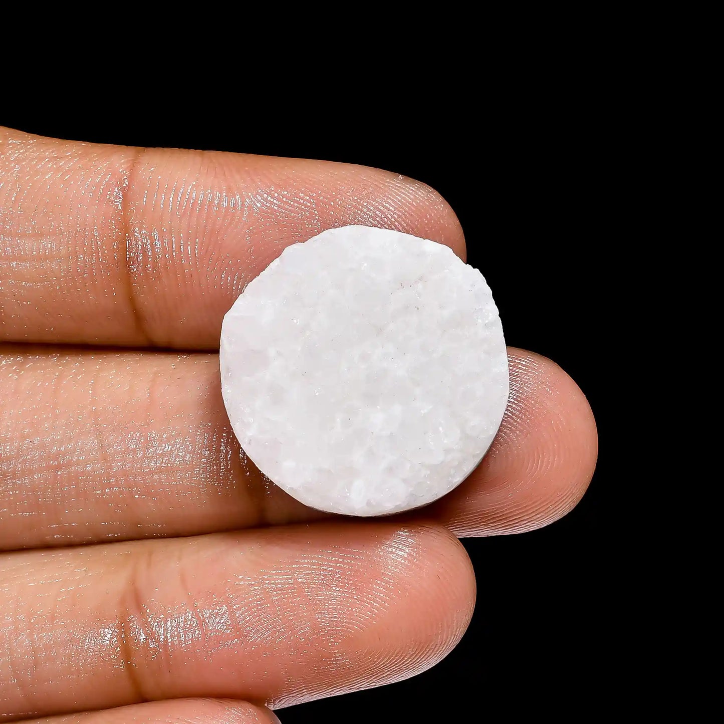 Marvellous Top Grade Quality Sugar  Druzy Round Shape Cabochon Loose Gemstone For Making Jewelry 27.5 Ct. 21X21X8 mm V-2412