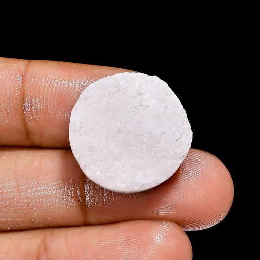 Outstanding Top Grade Quality Sugar  Druzy Round Shape Cabochon Loose Gemstone For Making Jewelry 27.5 Ct. 20X20X8 mm V-2414