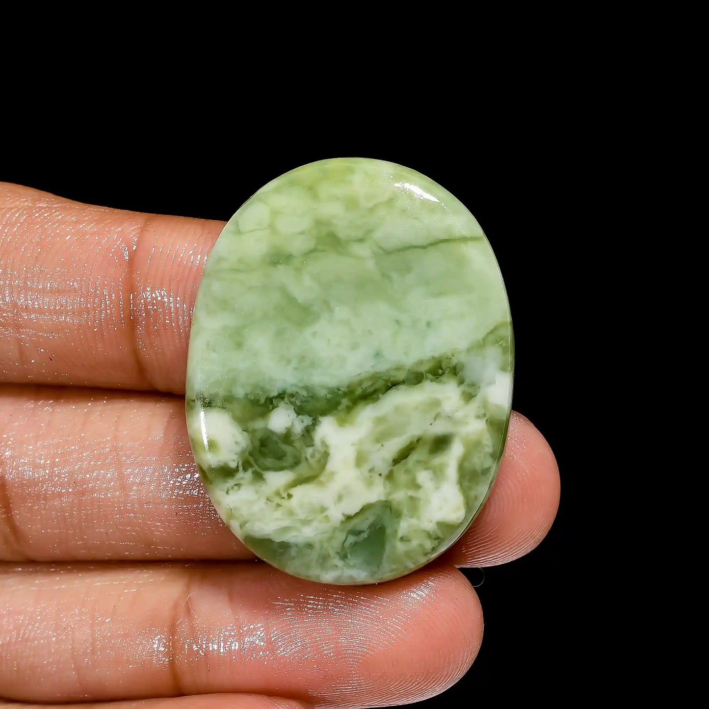 Tempting Top Grade Quality 100% Natural Serpentine Oval Shape Cabochon Loose Gemstone For Making Jewelry 53 Ct. 35X27X6 mm V-2419